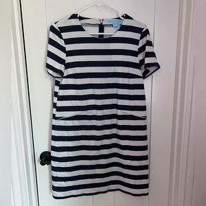 Draper James Navy Striped Shift Dress - Size 8